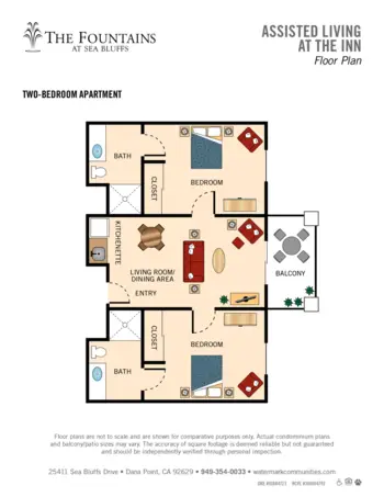 Floorplan of The Fountains at Sea Bluffs, Assisted Living, Dana Point, CA 15