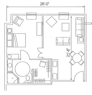 Floorplan of The Gables at Cobb Village, Assisted Living, Royston, GA 1