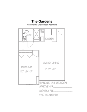 Floorplan of The Gardens, Assisted Living, Memory Care, Madison, WI 1
