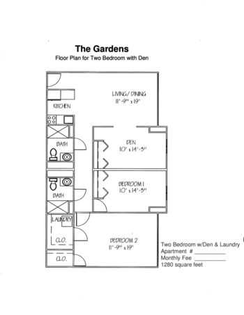 Floorplan of The Gardens, Assisted Living, Memory Care, Madison, WI 2