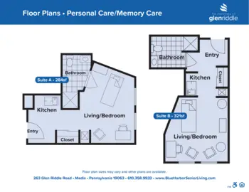 Floorplan of The Residence at Glen Riddle, Assisted Living, Media, PA 1