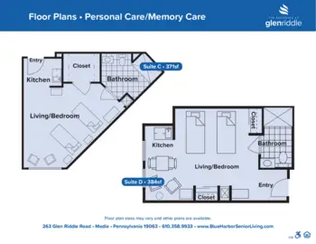Floorplan of The Residence at Glen Riddle, Assisted Living, Media, PA 2