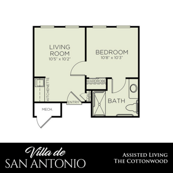 Floorplan of Villa de San Antonio, Assisted Living, San Antonio, TX 2