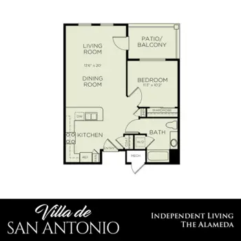 Floorplan of Villa de San Antonio, Assisted Living, San Antonio, TX 4