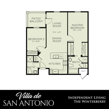 Floorplan of Villa de San Antonio, Assisted Living, San Antonio, TX 14