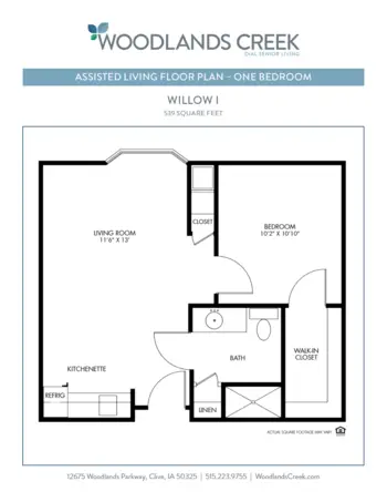 Floorplan of Woodlands Creek Retirement Community, Assisted Living, Memory Care, Clive, IA 8