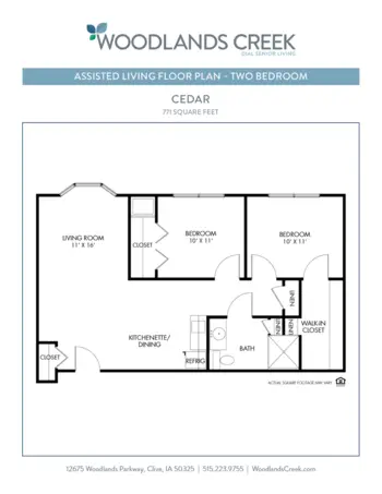 Floorplan of Woodlands Creek Retirement Community, Assisted Living, Memory Care, Clive, IA 20