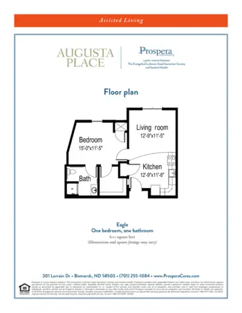 Floorplan of Augusta Place, Assisted Living, Bismarck, ND 3