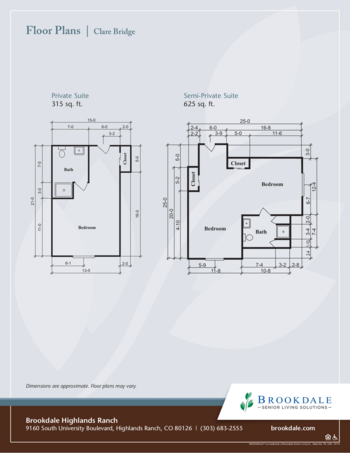 Floorplan of Brookdale Highlands Ranch, Assisted Living, Highlands Ranch, CO 1