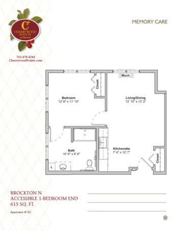 Floorplan of Cherrywood Pointe of Plymouth, Assisted Living, Memory Care, Plymouth, MN 6