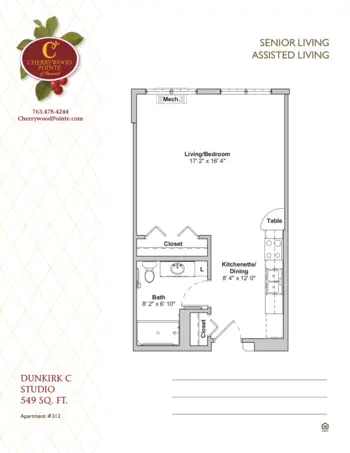 Floorplan of Cherrywood Pointe of Plymouth, Assisted Living, Memory Care, Plymouth, MN 7