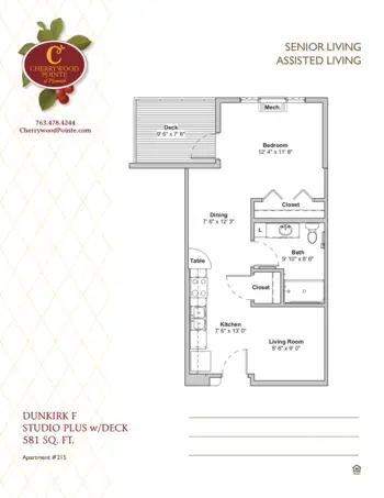 Floorplan of Cherrywood Pointe of Plymouth, Assisted Living, Memory Care, Plymouth, MN 8