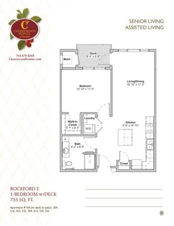 Floorplan of Cherrywood Pointe of Plymouth, Assisted Living, Memory Care, Plymouth, MN 9