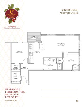 Floorplan of Cherrywood Pointe of Plymouth, Assisted Living, Memory Care, Plymouth, MN 12