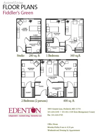 Floorplan of Edenton Retirement Community, Assisted Living, Frederick, MD 2