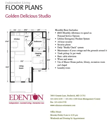 Floorplan of Edenton Retirement Community, Assisted Living, Frederick, MD 4