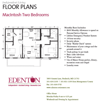 Floorplan of Edenton Retirement Community, Assisted Living, Frederick, MD 5