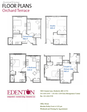 Floorplan of Edenton Retirement Community, Assisted Living, Frederick, MD 6