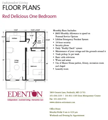 Floorplan of Edenton Retirement Community, Assisted Living, Frederick, MD 7