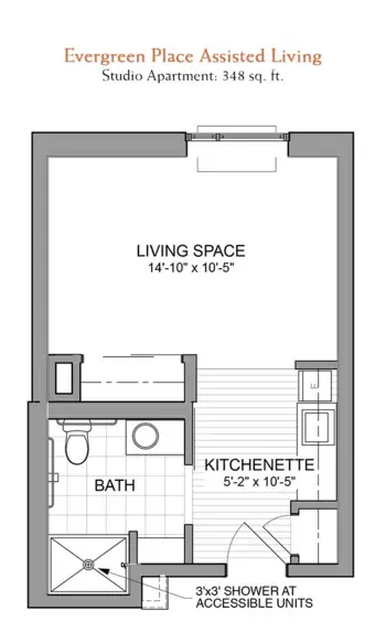 Floorplan of Evergreen Place of Orland Park, Assisted Living, Orland Park, IL 2
