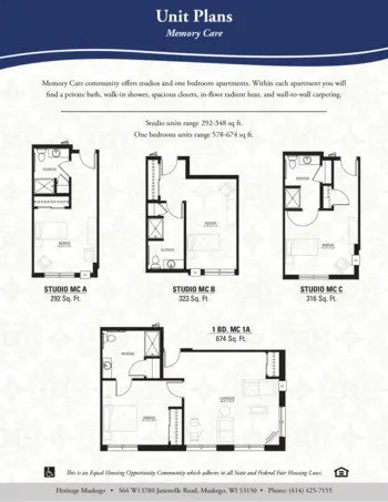 Floorplan of Heritage Muskego, Assisted Living, Memory Care, Muskego, WI 8