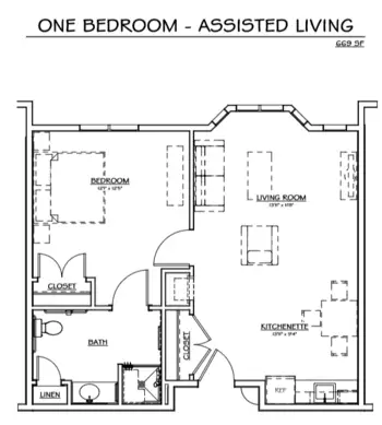 Floorplan of Oak Park Place Green Bay, Assisted Living, Green Bay, WI 1