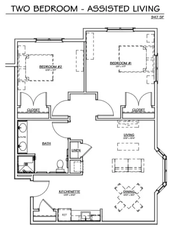 Floorplan of Oak Park Place Green Bay, Assisted Living, Green Bay, WI 3