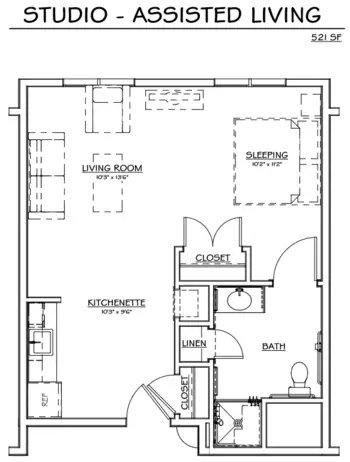 Floorplan of Oak Park Place Green Bay, Assisted Living, Green Bay, WI 5