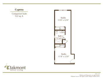 Floorplan of Oakmont of Folsom, Assisted Living, Folsom, CA 1