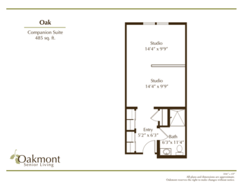 Floorplan of Oakmont of Folsom, Assisted Living, Folsom, CA 3