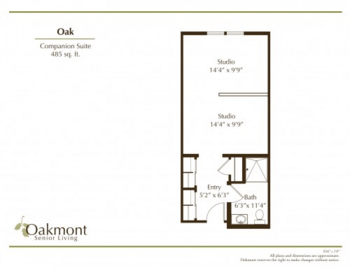 Floorplan of Oakmont of Folsom, Assisted Living, Folsom, CA 4