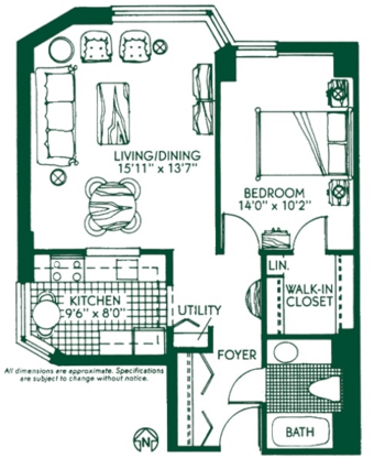 Floorplan of The Kenwood, Assisted Living, Minneapolis, MN 1