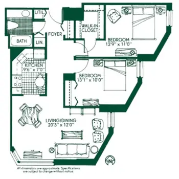 Floorplan of The Kenwood, Assisted Living, Minneapolis, MN 2