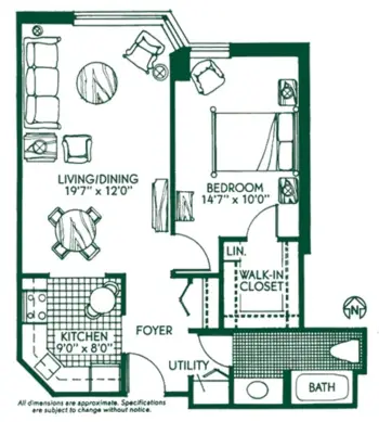 Floorplan of The Kenwood, Assisted Living, Minneapolis, MN 7