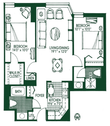 Floorplan of The Kenwood, Assisted Living, Minneapolis, MN 8