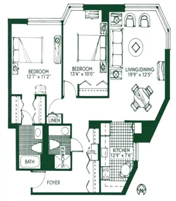 Floorplan of The Kenwood, Assisted Living, Minneapolis, MN 9