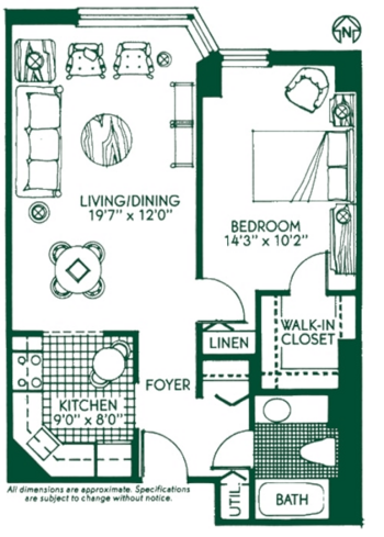 Floorplan of The Kenwood, Assisted Living, Minneapolis, MN 12
