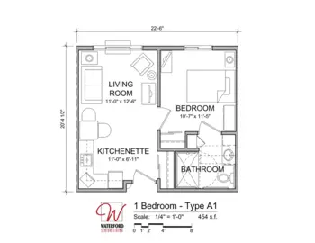 Floorplan of Waterford Senior Living, Assisted Living, Memory Care, Waterford, WI 1