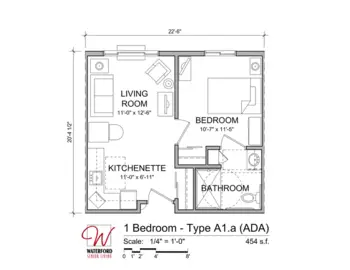 Floorplan of Waterford Senior Living, Assisted Living, Memory Care, Waterford, WI 2