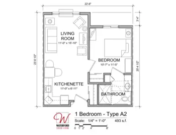 Floorplan of Waterford Senior Living, Assisted Living, Memory Care, Waterford, WI 3
