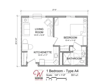 Floorplan of Waterford Senior Living, Assisted Living, Memory Care, Waterford, WI 5