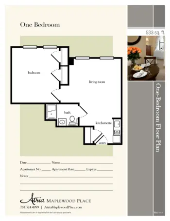 Floorplan of Atria Maplewood Place, Assisted Living, Malden, MA 2
