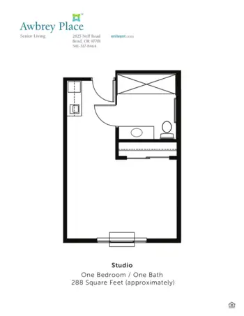 Floorplan of Awbrey Place, Assisted Living, Bend, OR 1