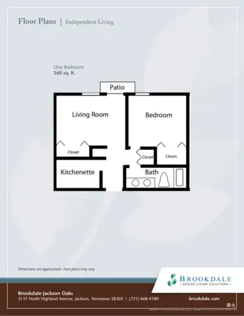 Floorplan of Brookdale Jackson Oaks, Assisted Living, Jackson, TN 2