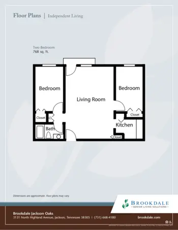 Floorplan of Brookdale Jackson Oaks, Assisted Living, Jackson, TN 3