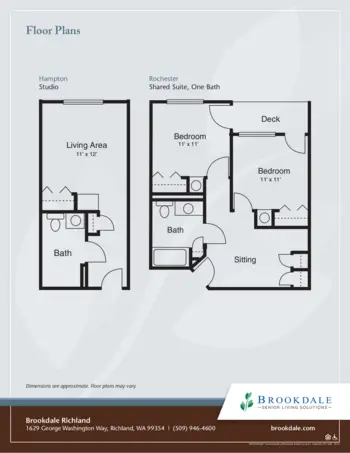 Floorplan of Brookdale Richland, Assisted Living, Richland, WA 1