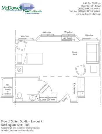 Floorplan of McDowell Place of Danville, Assisted Living, Danville, KY 4