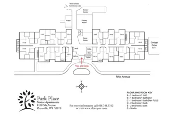 Floorplan of Park Place Senior Living, Assisted Living, Platteville, WI 6