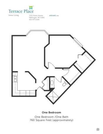 Floorplan of Terrace Place, Assisted Living, Sheboygan, WI 8