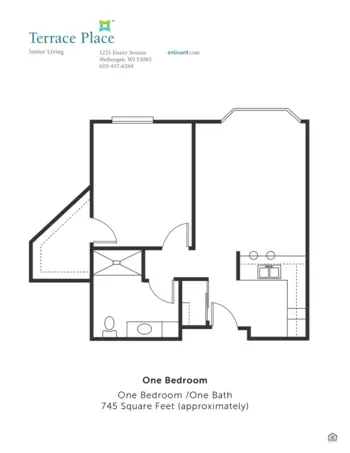 Floorplan of Terrace Place, Assisted Living, Sheboygan, WI 14